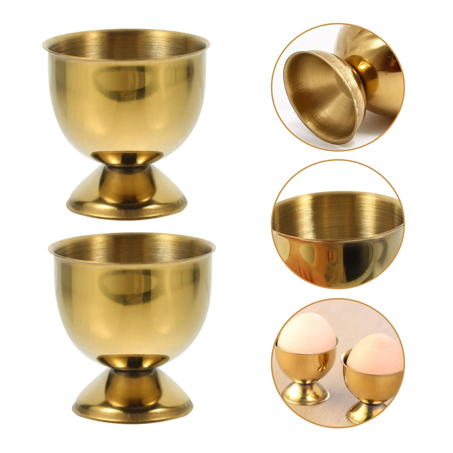 8 Stück Korrosionsbeständige Eierhalter, Eierständer aus Edelstahl, Eierablage für Frühstück, Gold Eierhalter, Küchengeräte zum Kochen von Eiern am Frühstück und Mittagessen