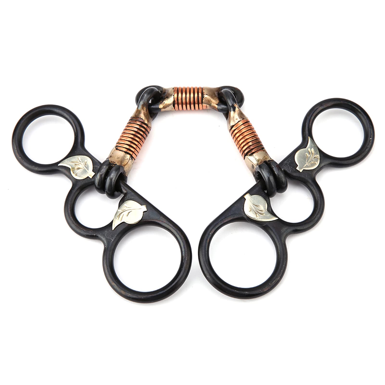 Western all Purpose Ring Horse Snaffle Acciaio Inossidabile Rullo di Rame Bocca Snodata Bocca Filettata Bocca Avvolta, Morso da Masticazione per Cavalli Filo di Rame Avvolto Mese
