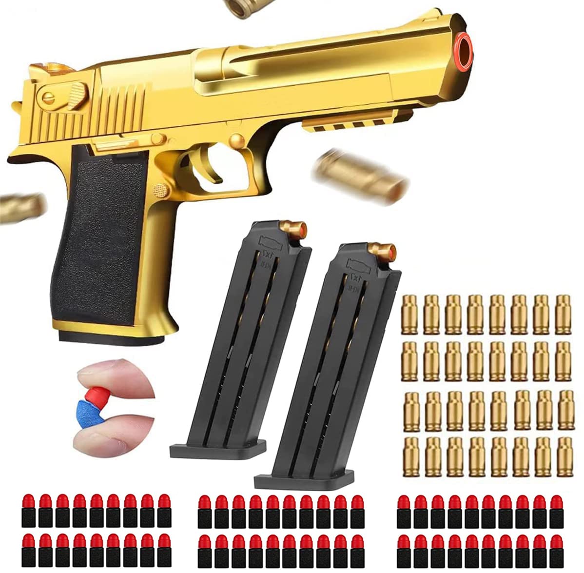 Mini Alloy Toy Gun Model MP7 M10 Pistol Gold Soft Bullet Can Shoot