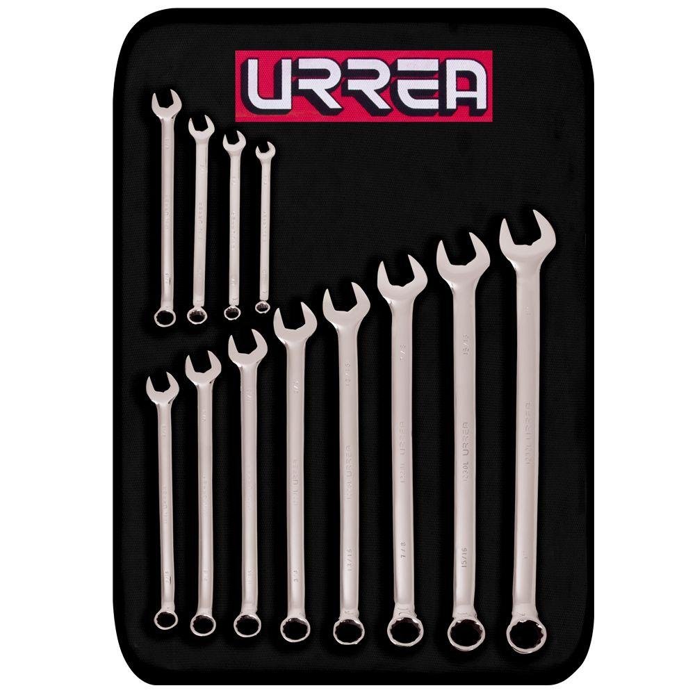 Set de clés mixtes Long Metric URREA 202797516 en acier forgé durable