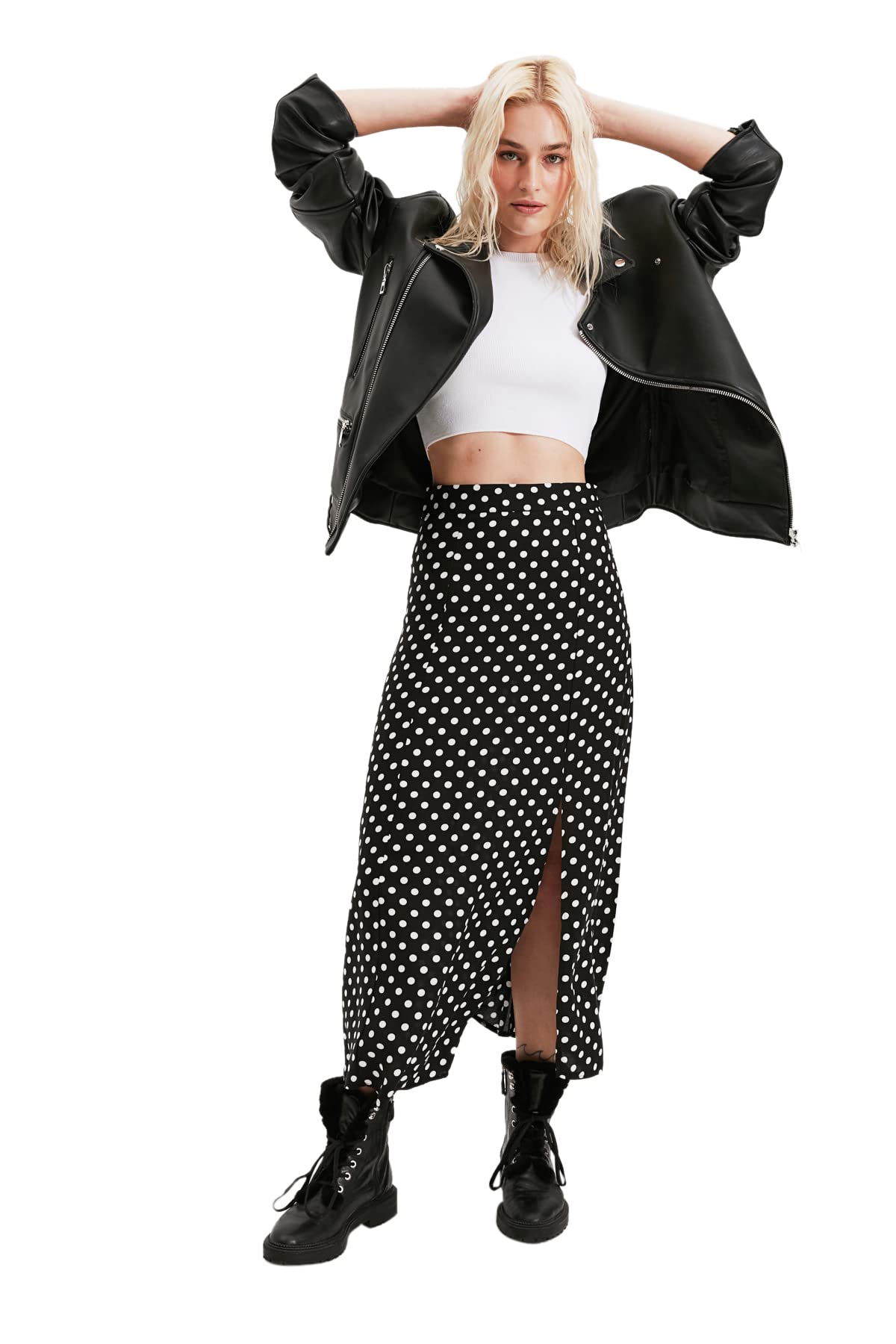 Trendyol Women Midi A-line A-line Woven Skirt Schwarz