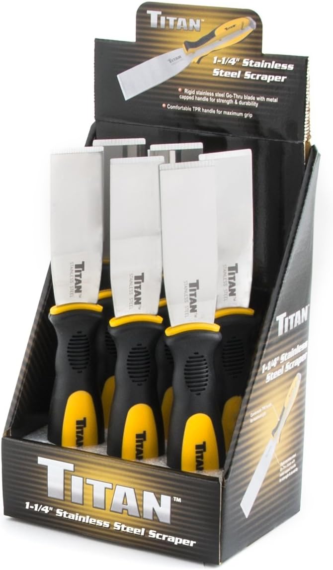 Titan 11500-6 Stainless 1/4" Counter Display Scraper, 6 Piece