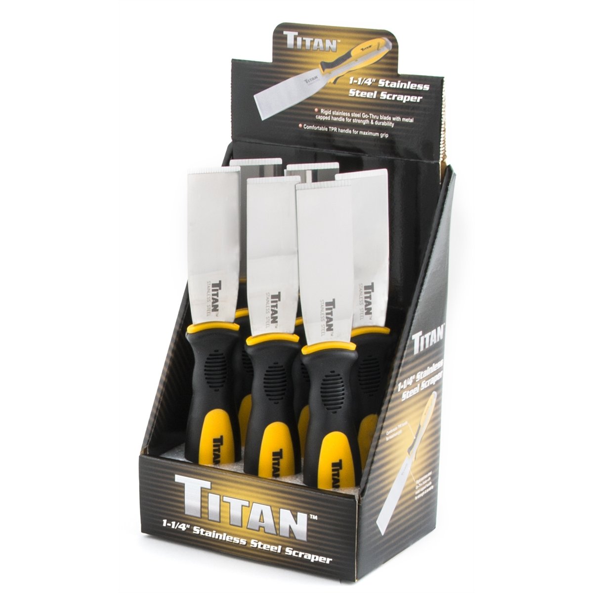Grattoir de comptoir Titan 11500-6 anti-rayure en acier inoxydable 6,35 mm