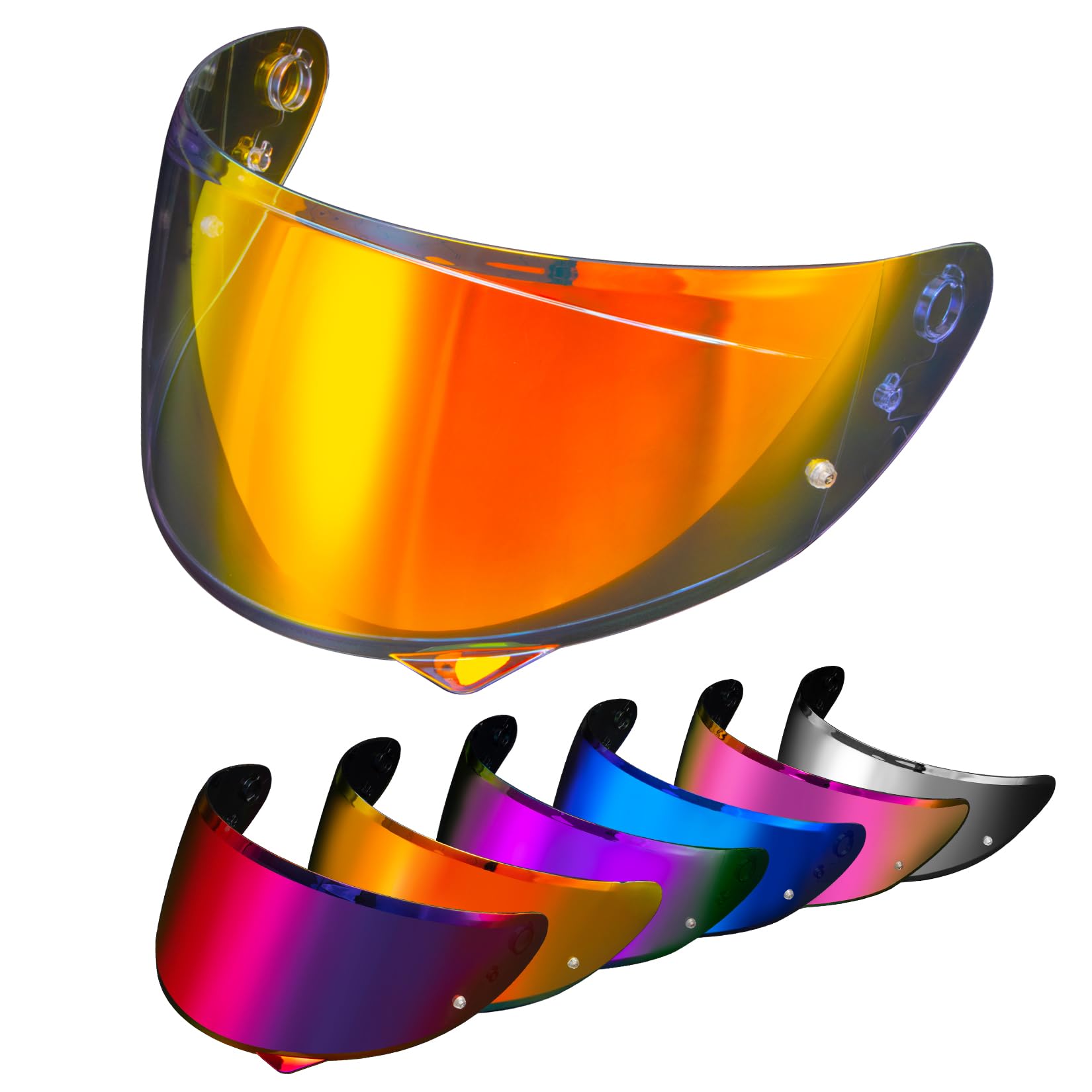 PSLER Visiera Casco per HJC HJ-34P C10 - Visiera Colorata Accessori per Casco da Moto Ricambio(Rosso Trasparente)