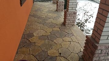 SvitMolds Concrete molds DIY Sold 6 pcs Plastic Moulds Flagstone Casting Concrete Paving Garden Paths Stone Patio Pavers for Garden Walkway #S34