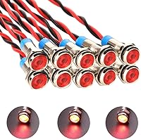 Vista 13 de 10 piezas de luz indicadora LED con cable impermeable de 6 mm AC/DC 12-24V (Azul)