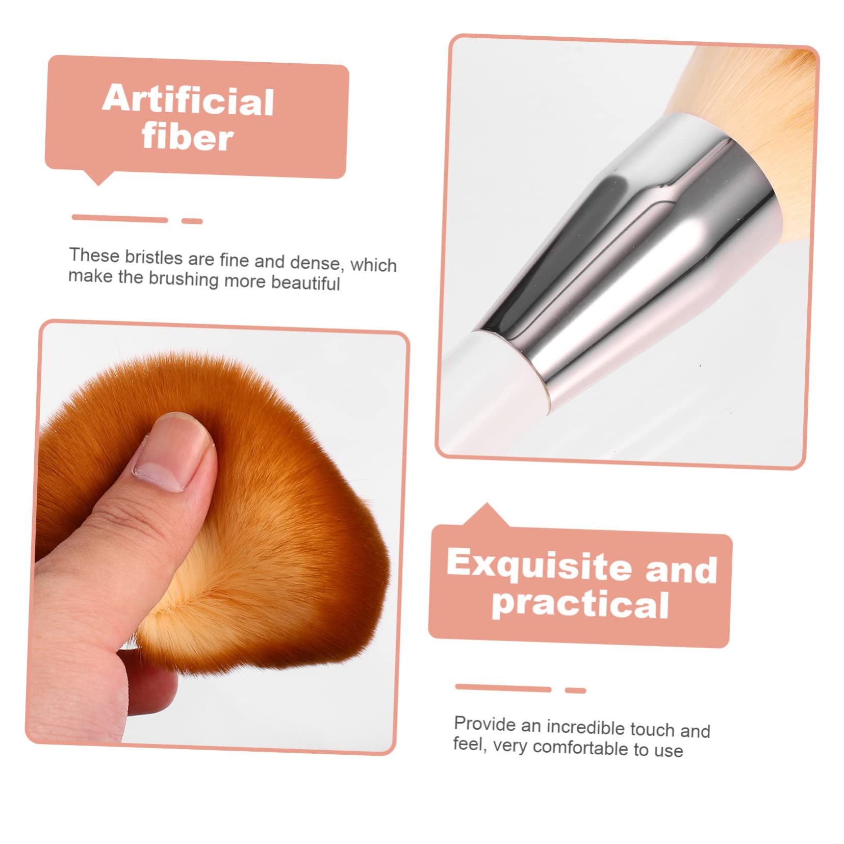 FOMIYES 3 Piezas Brocha De Maquillaje Brocha De Base Rostro Cepillo Correctores Cepillo De Cara De Mezcla Cepillar Brocha Para Polvos Herramienta Mango De Madera Perder Fundación