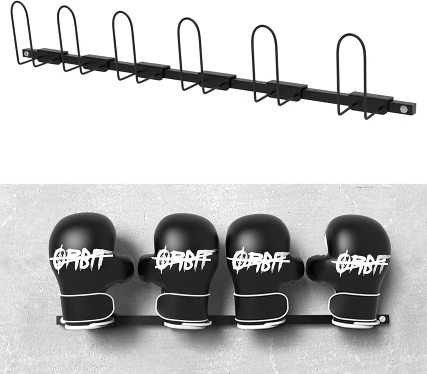 Boxing Gloves Organizer Rack, Boxing Gloves Display Stand Holder, Boxing Gloves Dryer, Wall Mounted Steel Hanging Hooks for Storage Kickboxing, Muay Thai, MMA Training Gloves(35.4in/90cm - Hold 3 Pair