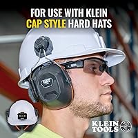 Vista 6 de Klein Tools 60532 orejeras con tapa y accesorio para casco de seguridad, 26dB NRR para construcción, fabricación, mantenimiento