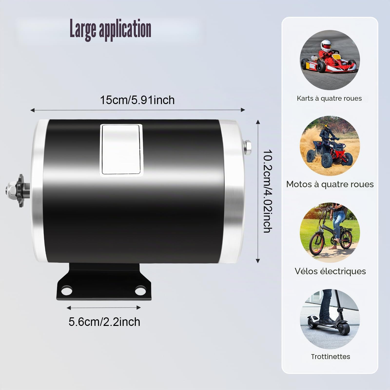 Moteur électrique à courant continu, 1000W 36V CC Moteur à balais pour trottinette électrique, 3000 tr/min Moteur à engrenages CC, pour E-Bike, Go-Kart, Quad, trottinette électrique