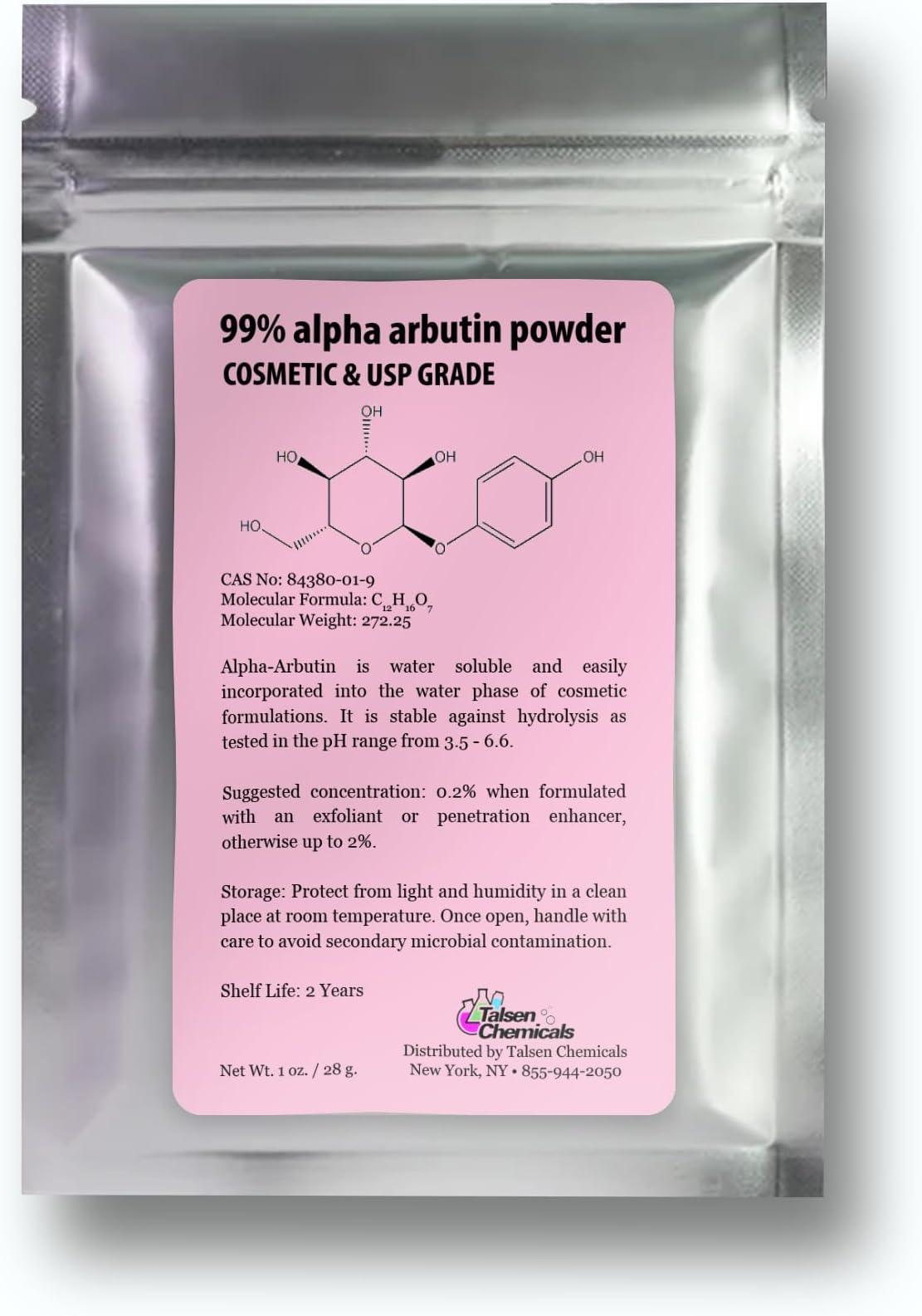 Pure Alpha-Arbutin Powder Snow White Powder 1 oz. / 28 Grams 99% Pure DIY USP Grade.