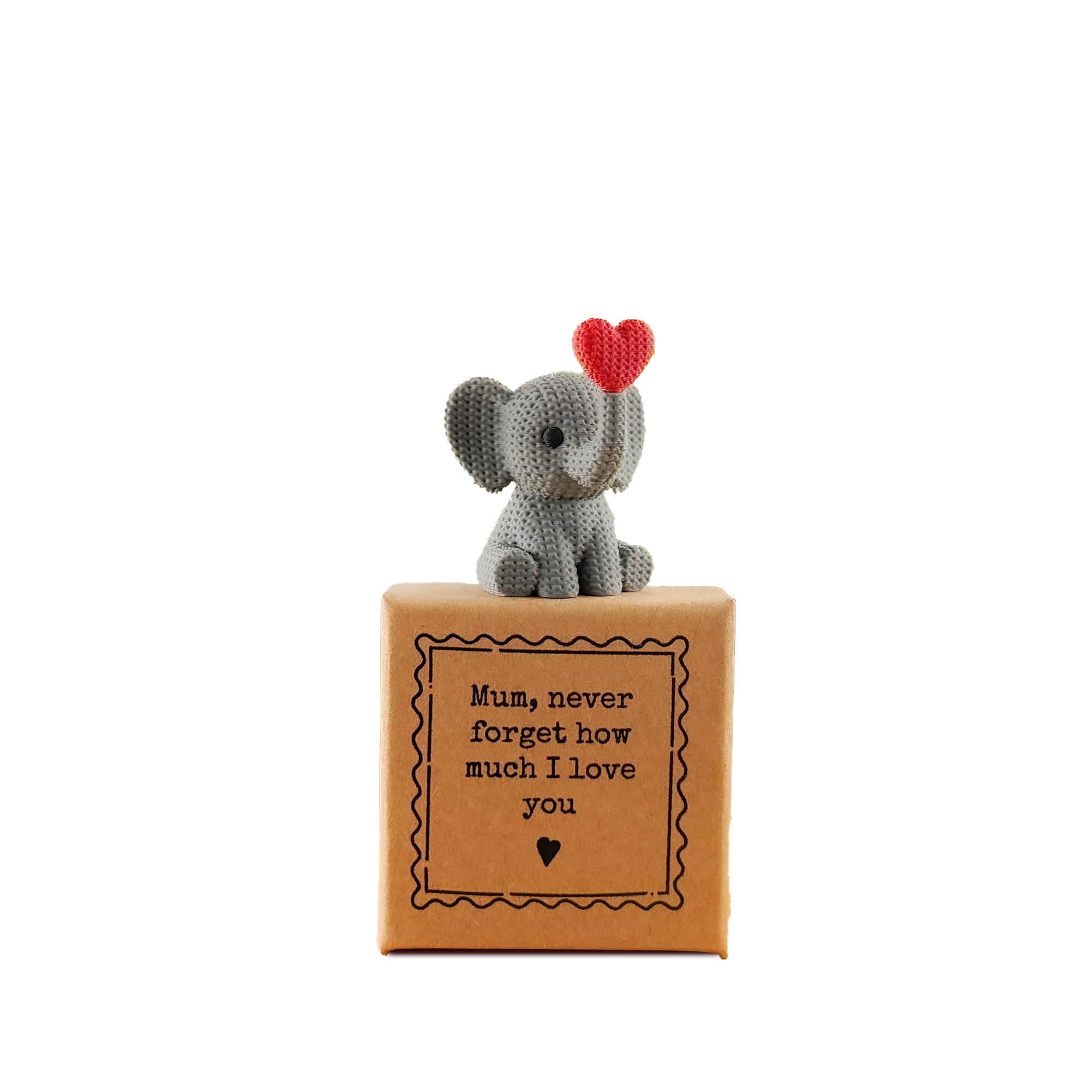 Image Industry “Mum, Never Forget How Much I Love You” Tiny Little Gift – Elephant Mini Figurine Keepsake | Mother’s Day Sentimental Gift | Cute UK Handmade Token Present for Mum