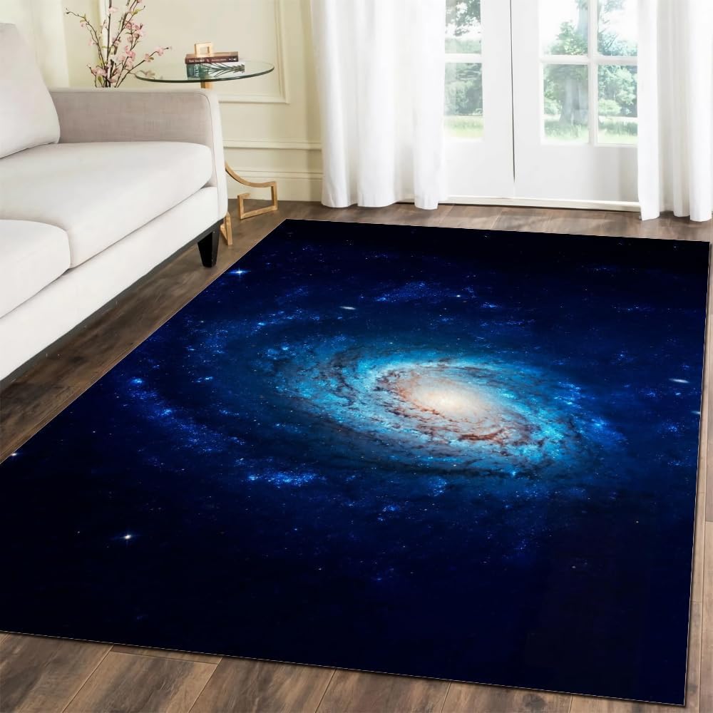 Tapis pour salon et chambre flanelle douce design paysage spatial 3D