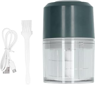 Bordstract inalámbrico USB recargable eléctrico mini picadora de ajo, 260ml portátil para ajo, jengibre y nueces (Verde-260)