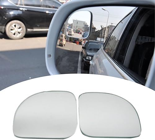 2 espejos retrovisores para automóvil, 1.8 pulgadas x 1.8 pulgadas, HD convexo en forma de ventilador, espejo auxiliar sin marco para vehículo,