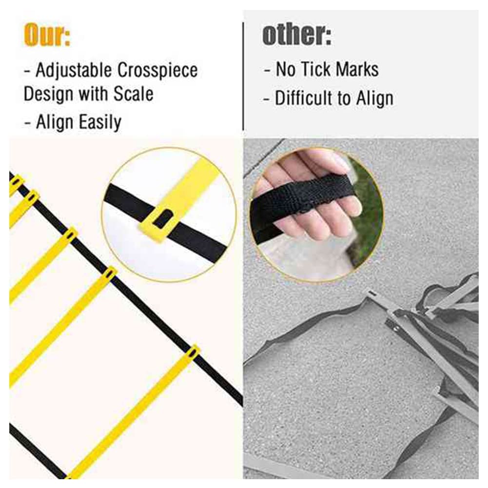 Amazon | Frioojity 敏捷性ラダーセット、20フォート調整可能な速度