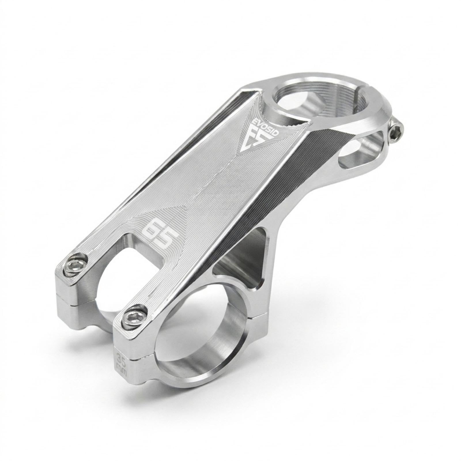 65 Degree Aluminum Alloy with Split Clamp Lightweight Component for Mountain Bikers, Cyclists, Trail, Hardtail Builds Titanium-image-23