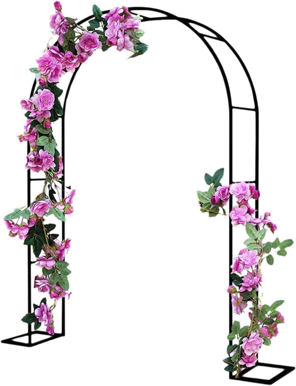 Outdoor Metal Garden Arch Heavy Duty Rose Arbor Climbing Plants Support Archway Large Wedding Arches 140Cm 180Cm 240Cm 120Cm Wide,Black,W1.2M*H2.2M