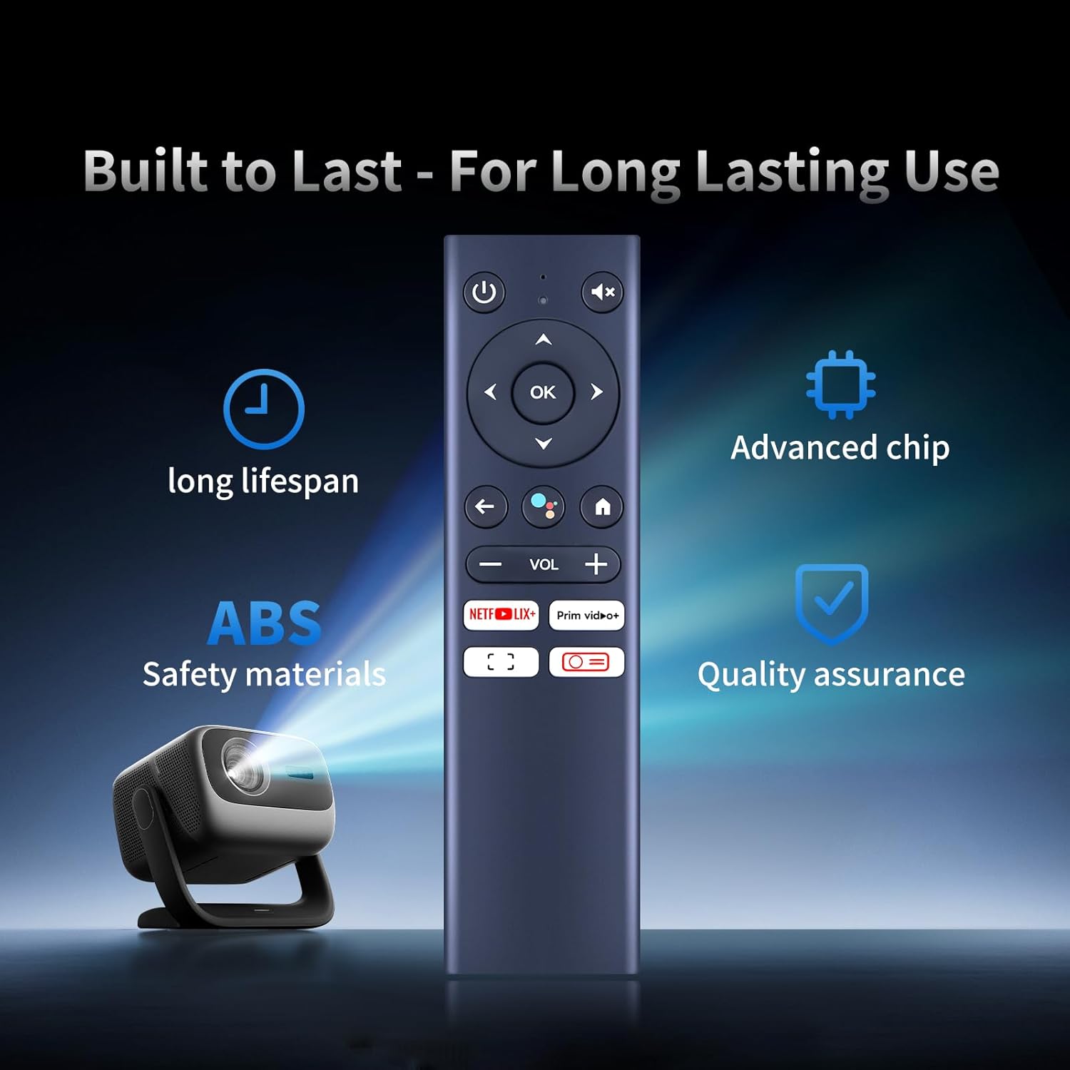 ZWP Projector Replacement Voice Remote Control Compatible with ETOE E2 Pro & D2 Pro & E3 Pro, Kodak FLIK HD9 RODPJSHD9W RODPJSHD9B, CiBest 4K Projector