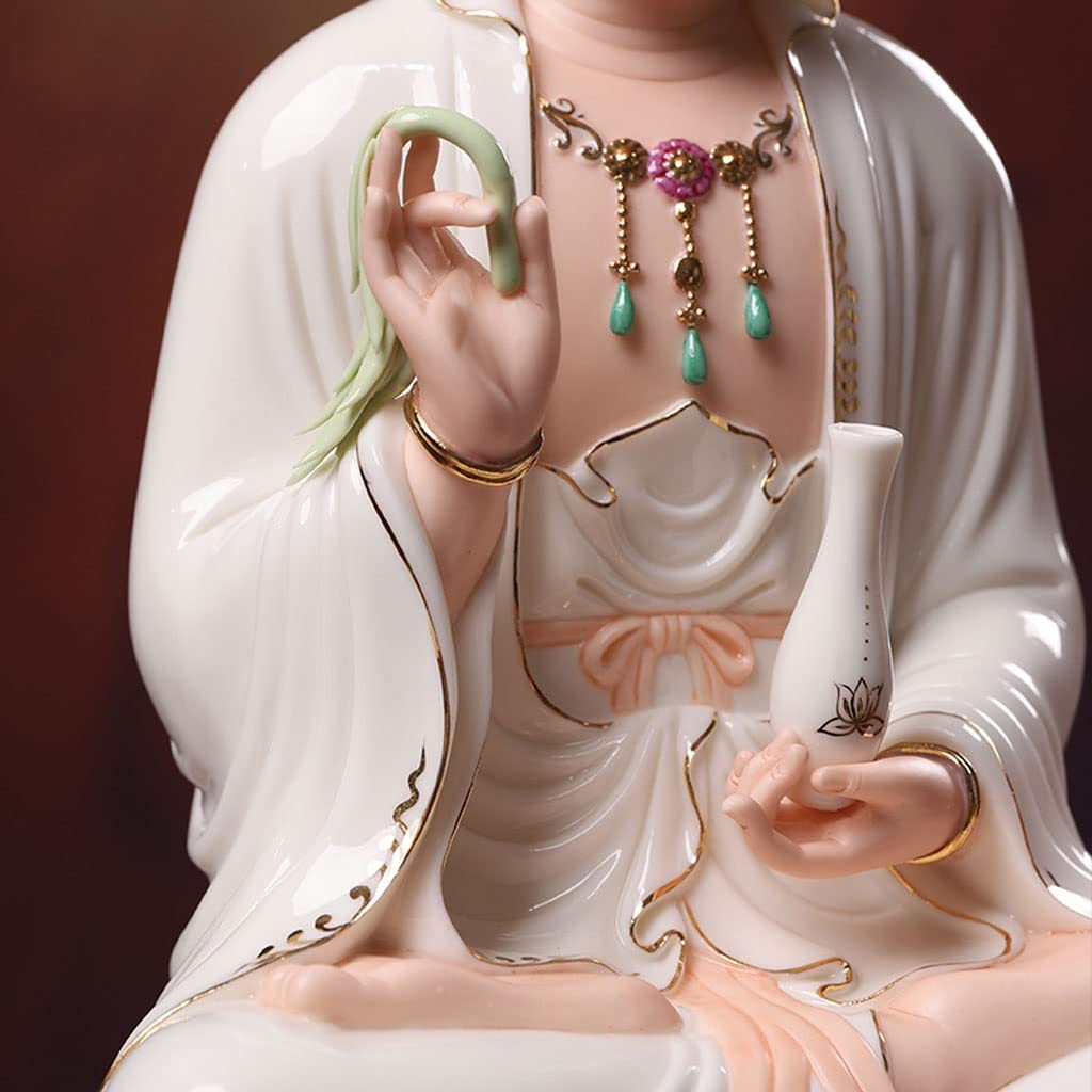 Estatua de Buda Interior Zen Ceramic South China Sea Guanyin Bodhisattva Estatua de Buda Home Worship Guanyin Buddha Estatua Decoración Decoración de meditación(M)