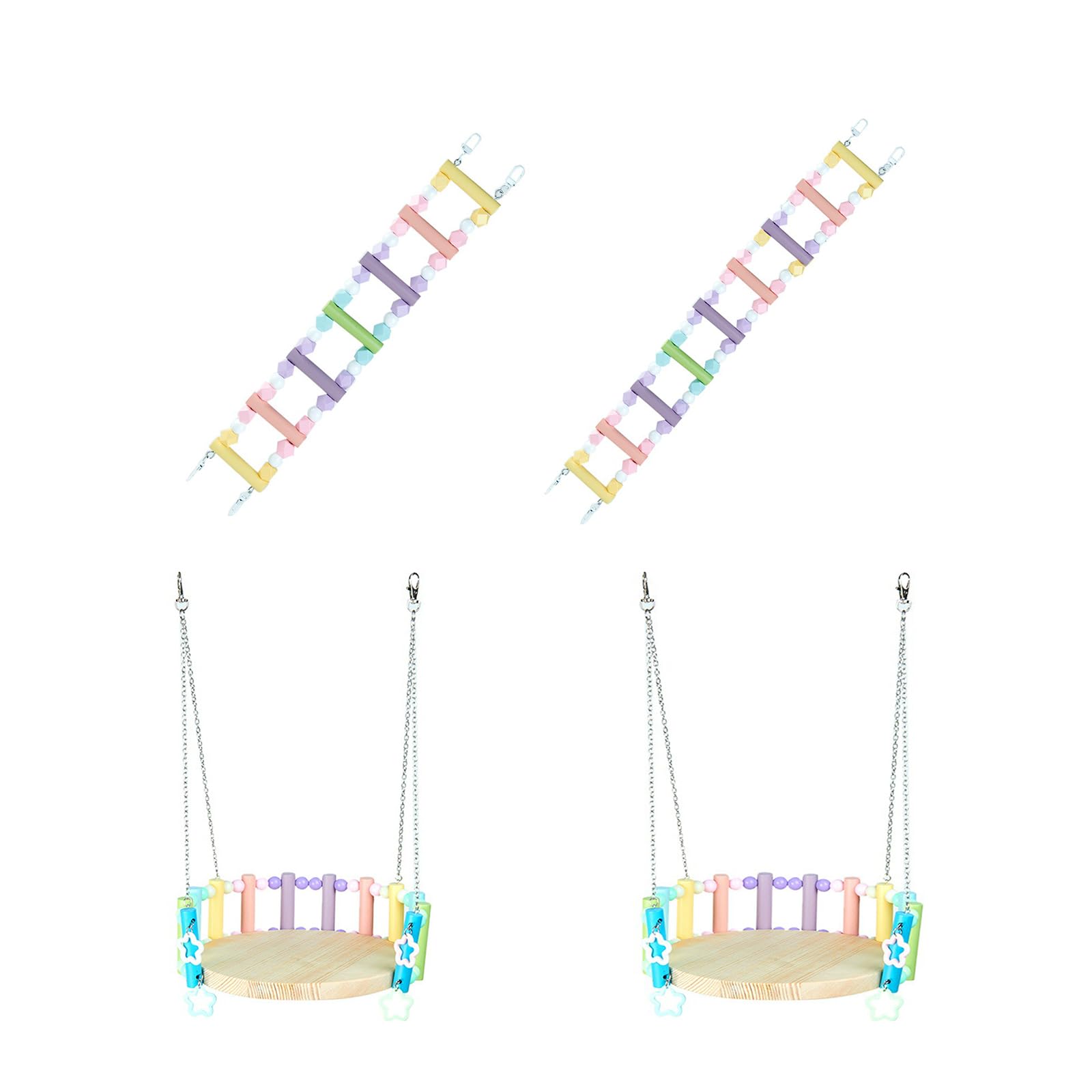 HERAON Parrots Ladder Scratcher Perch Stands Birds Stand Natural Wood Stick Grinding Branch Paw Climbing Standing