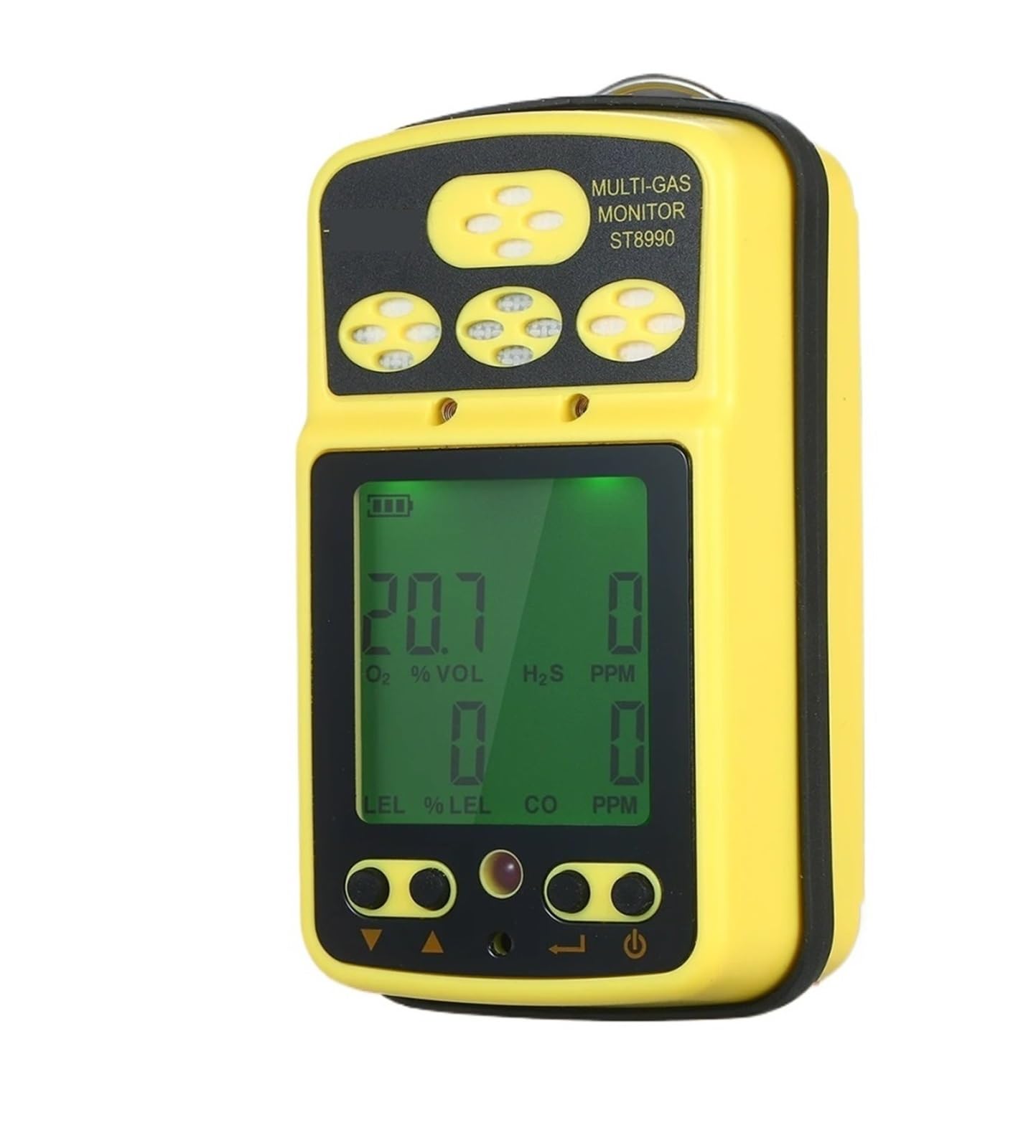 Detector de Gas 4 en 1 O₂ LEL CO H₂S, comprobador de Sensor, Monitor multigas con función de Alarma retroiluminada y Pantalla LCD
