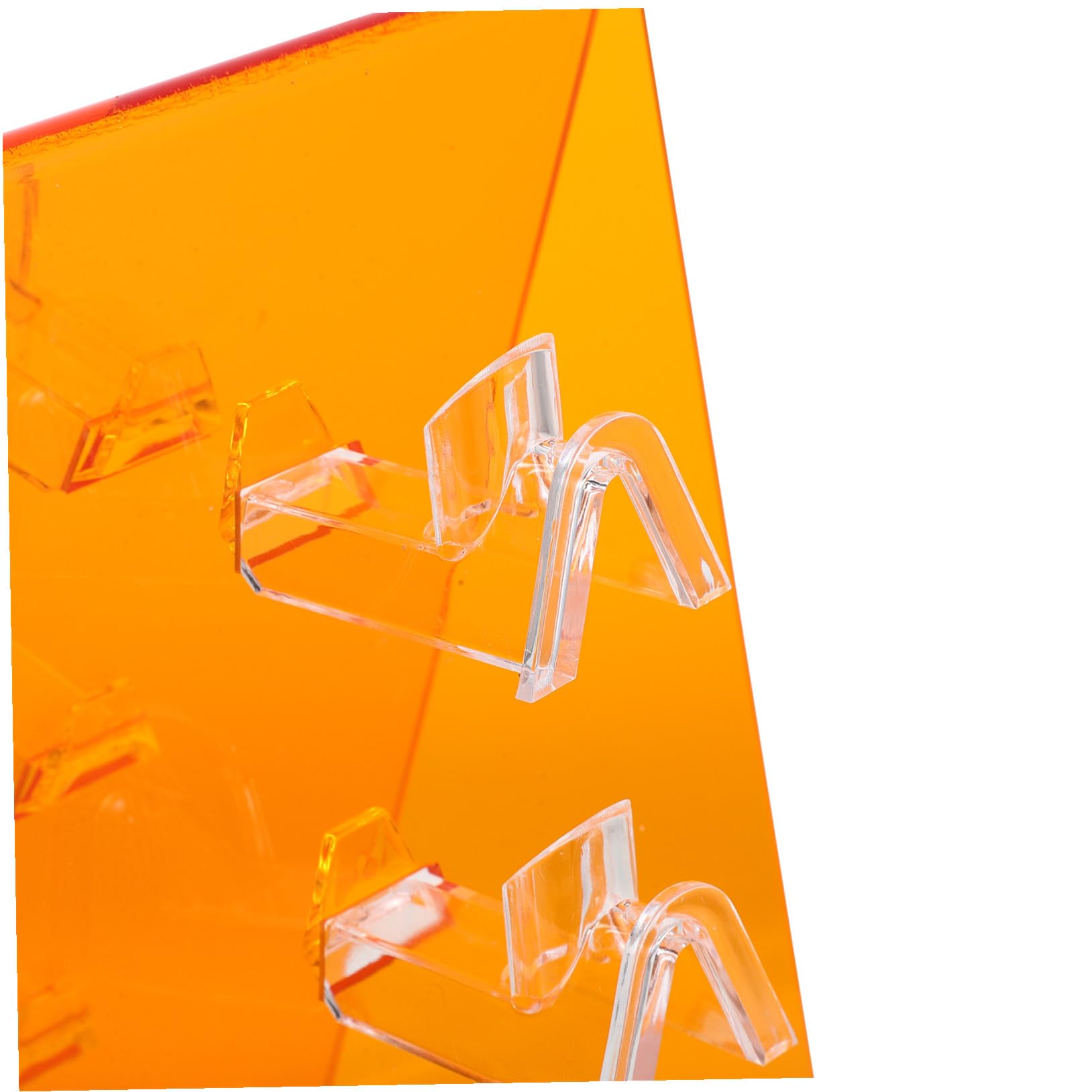 Espositore per Occhiali in Acrilico Trasparente Doppia Faccia Base Stabile e Design Moderno per Negozi ed Esposizioni Arancione
