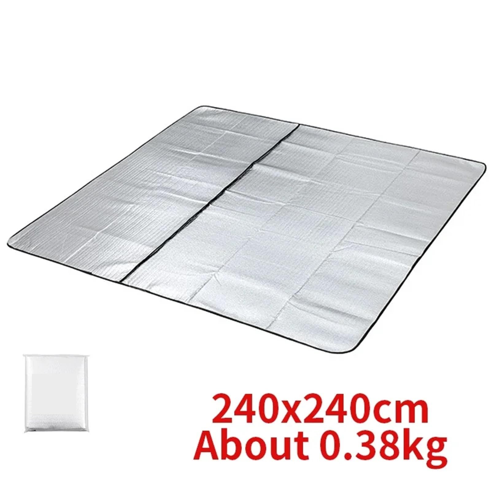Folia aluminiowa Odporna na wilgoć składana mata piknikowa Namiot kempingowy Czarny biały 2m-2,4m(2m X 2m)