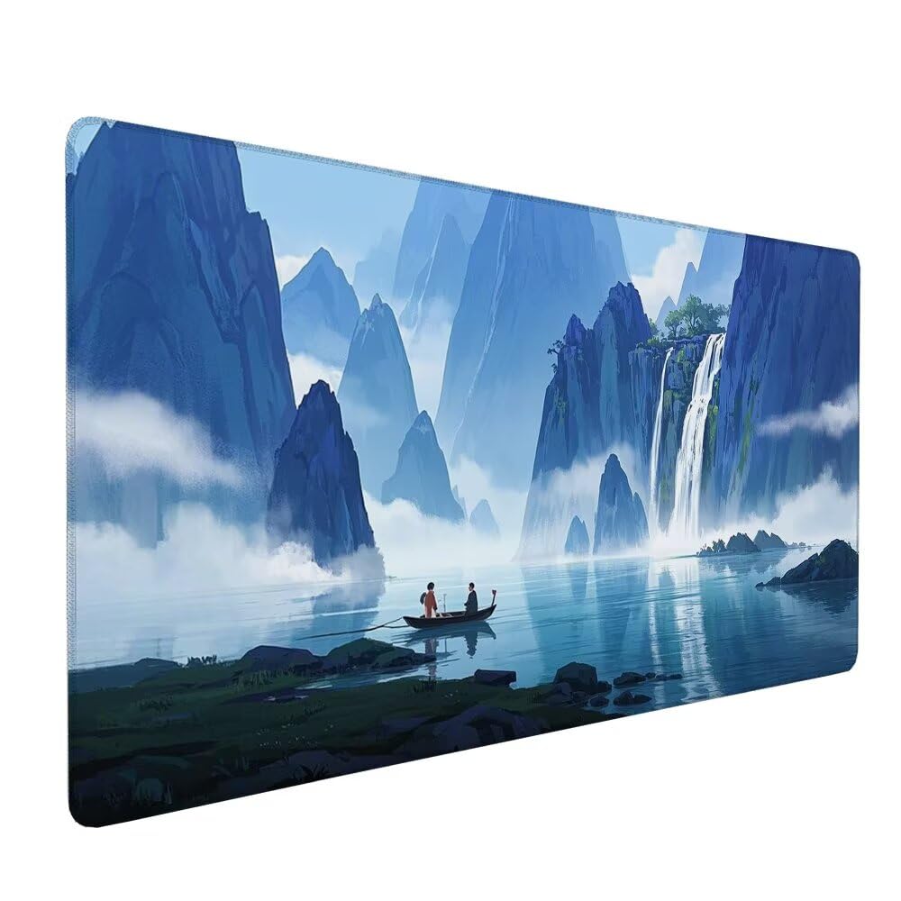 Giapponese Tappetino Mouse XXL 1000x500x3mm, Gaming Tappetino Mouse Paesaggio Mousepad con Base in Impermeabile Gomma Antiscivolo per Tastiera, PC, Computer Ufficio Idea Regalo Festa del Papà X-930