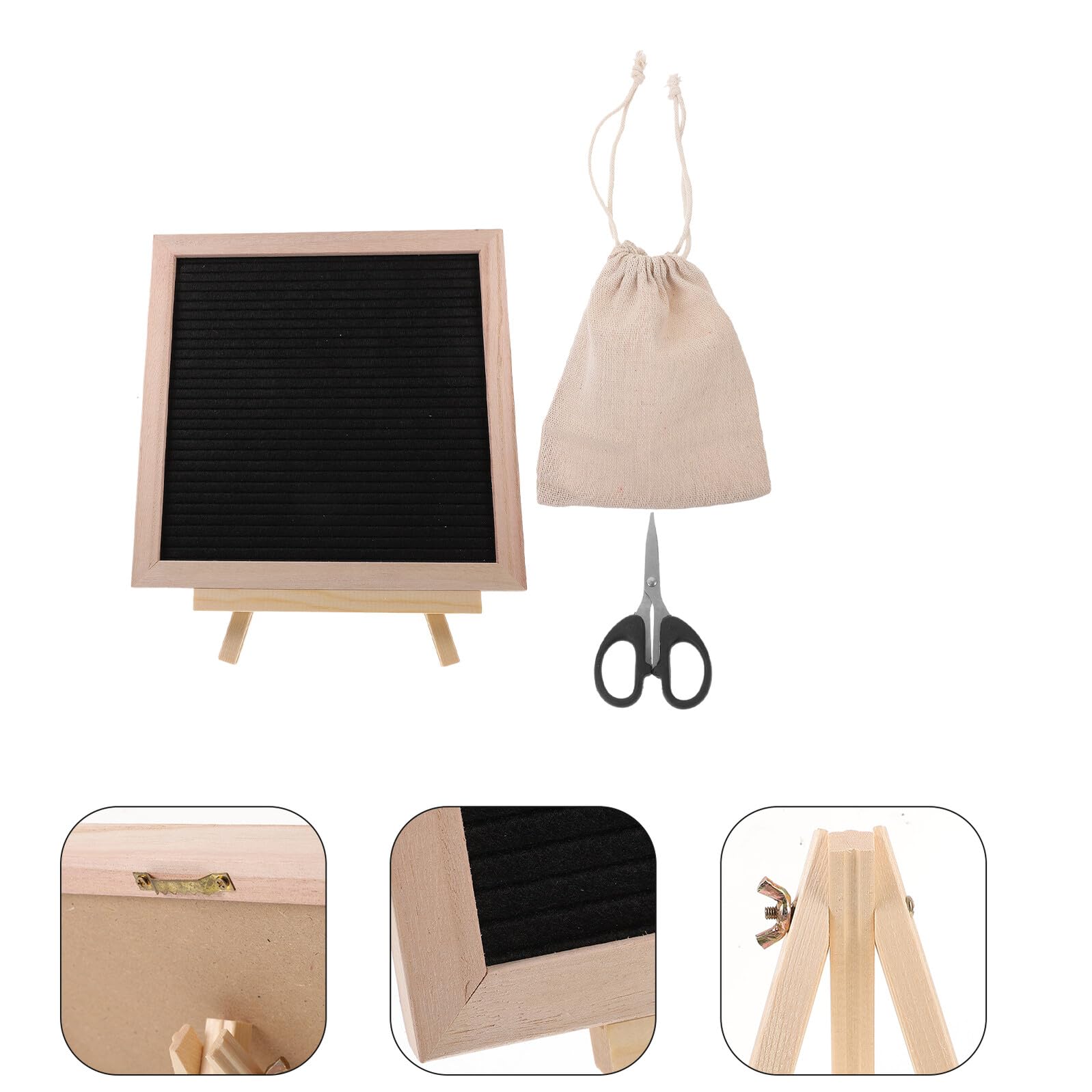 Sosoport Filz letterboard mit Holzrahmen und Ständer Quadratische Memotafel für Haushalt und Büro Austauschbare Buchstaben Stabile Aufstelltafel Praktische Nachrichtentafel