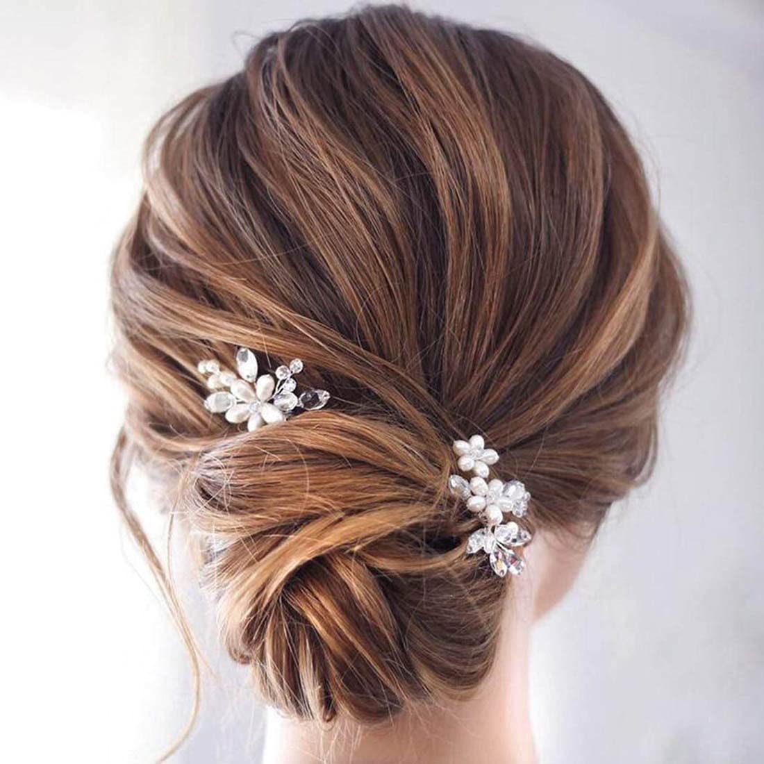 Haar-Accessoires Für Hochzeit & Ball – 12 Silberfarbene Blumen-Perlen-Haarnadeln, Für Braut & Brautjungfern!