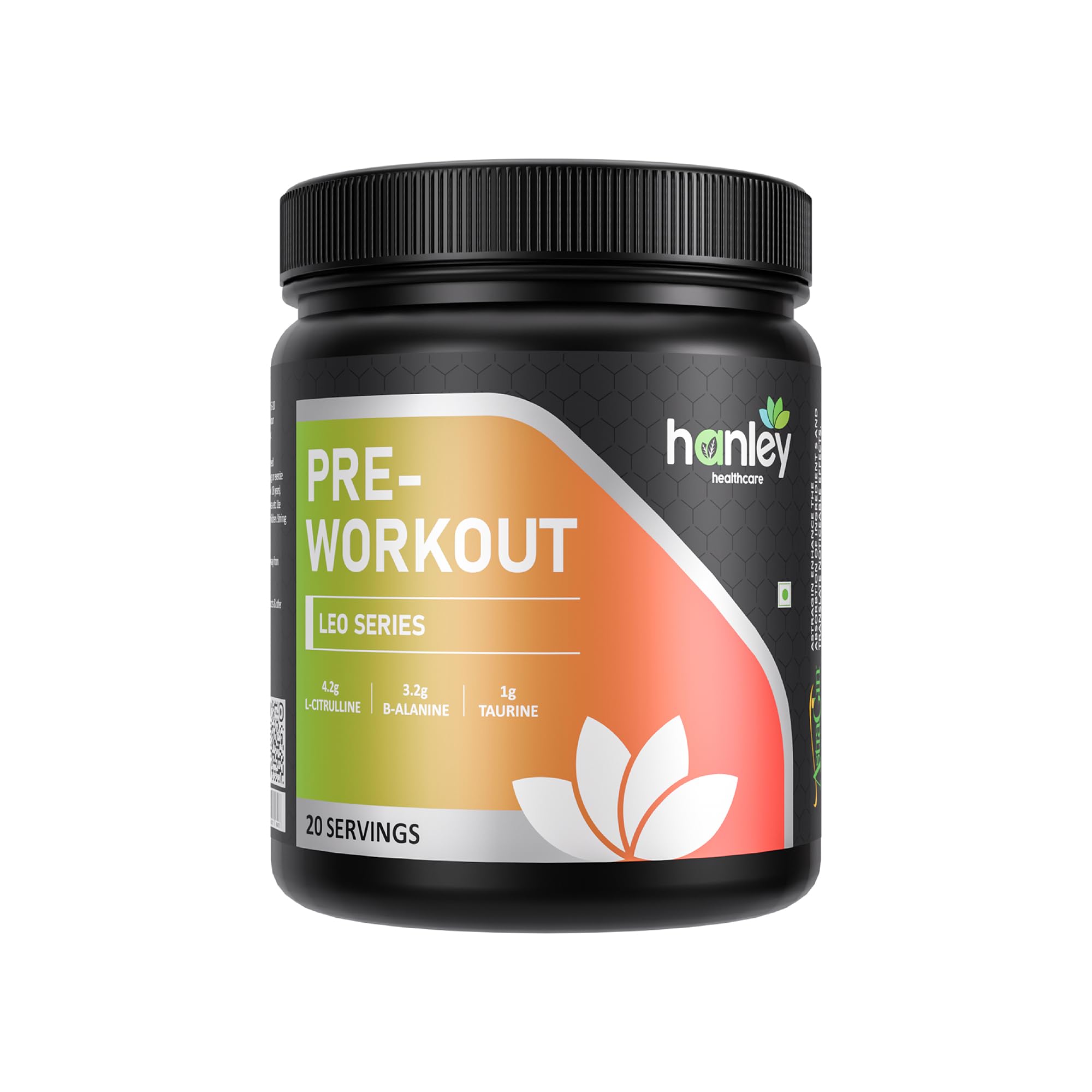 Hanley Leo Series Pre Workout Supplements for Men, Watermelon Flavor, Energy, Focus, Endurance & Pump, Pre Workout Powder, 20 Servings, 300g