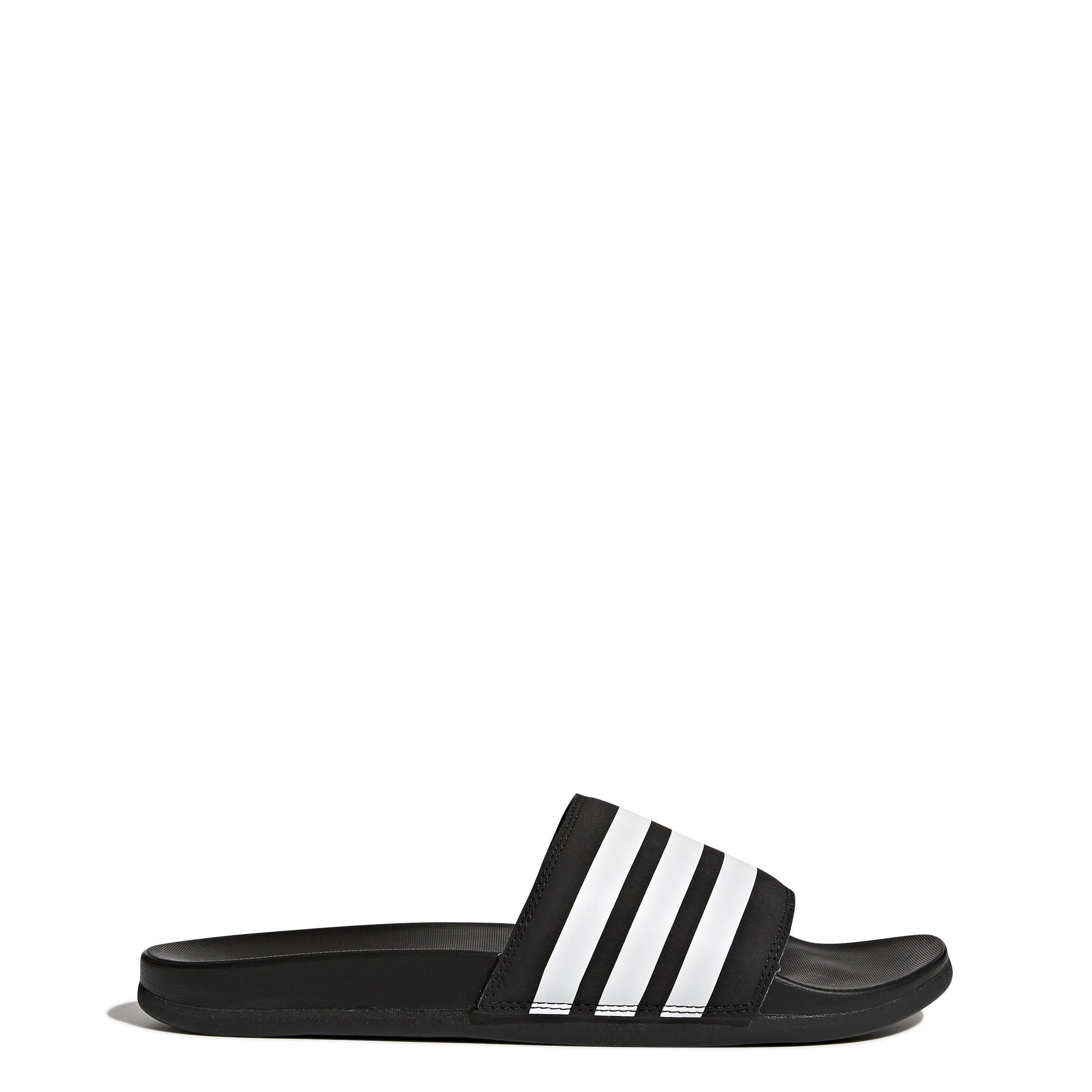 adidas Unisex, Adilette Comfort Slides, Black/White/Black 5, 8, Medium