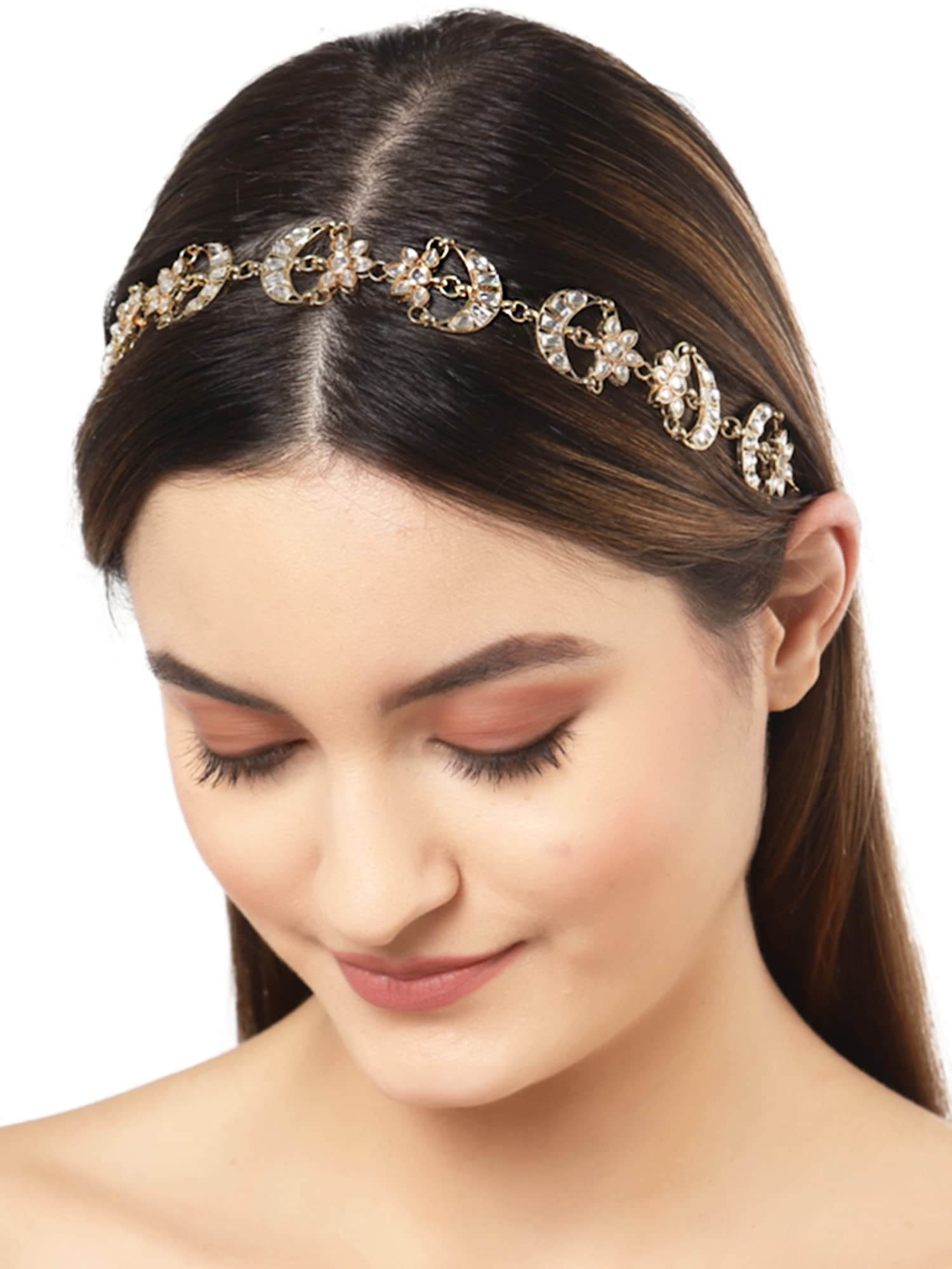 See full amazon price history chart for Karatcart Gold Plated Moon and Flower Shaped Kundan Hairband for Women Karatcart Gold Plated Moon and Flower Shaped Kundan Hairband for Women (B0B1MG3BV8) Amazon Price History, Amazon Price Tracker