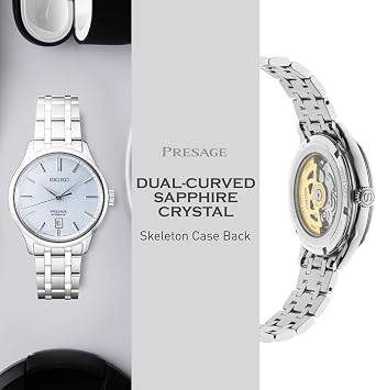 SEIKO SRP53 - Presage Collection - Pattern Stone Blue Dial - Stainless Steel Wristband, Sapphire Crystal Display - 30M Water Resistant, Silver, Mechanical