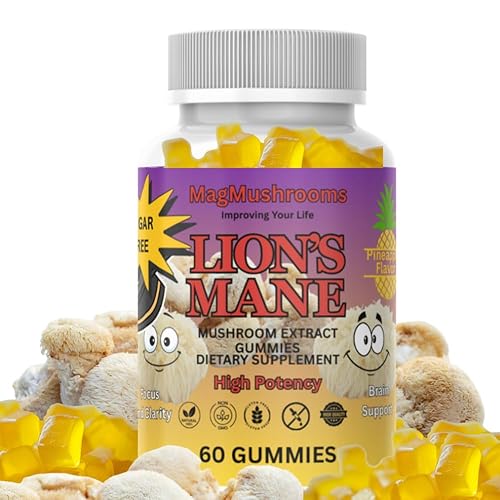 Lion’s Mane Sugar Free, Vegan Gummies, High Potency, Double Extracted,