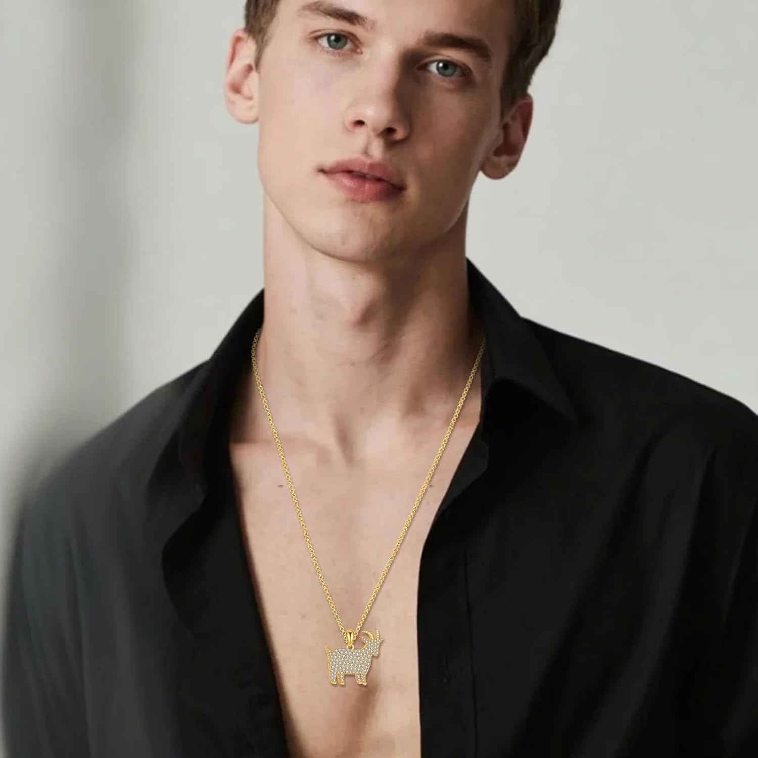 Goat Necklace 925 Sterling Silver Sparkly CZ Pendant Jewelry Gifts for Women Men - Image 4