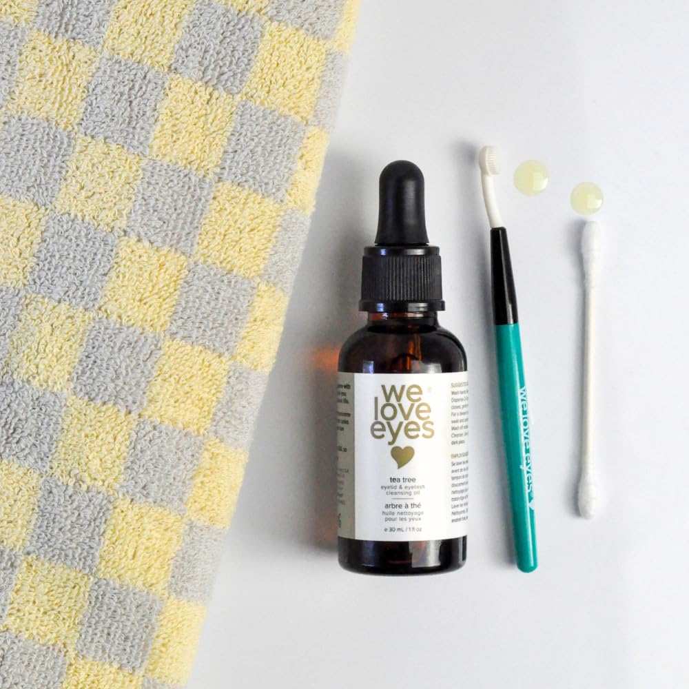 We Love Eyes - The Eyelid Scrub Kit - All Natural Tea Tree Eyelid Cleansing Kit (Cleansing Oil 30 ml & Foaming Cleanser 50 ml) Paraben & Sulfate Free - Made in USA
