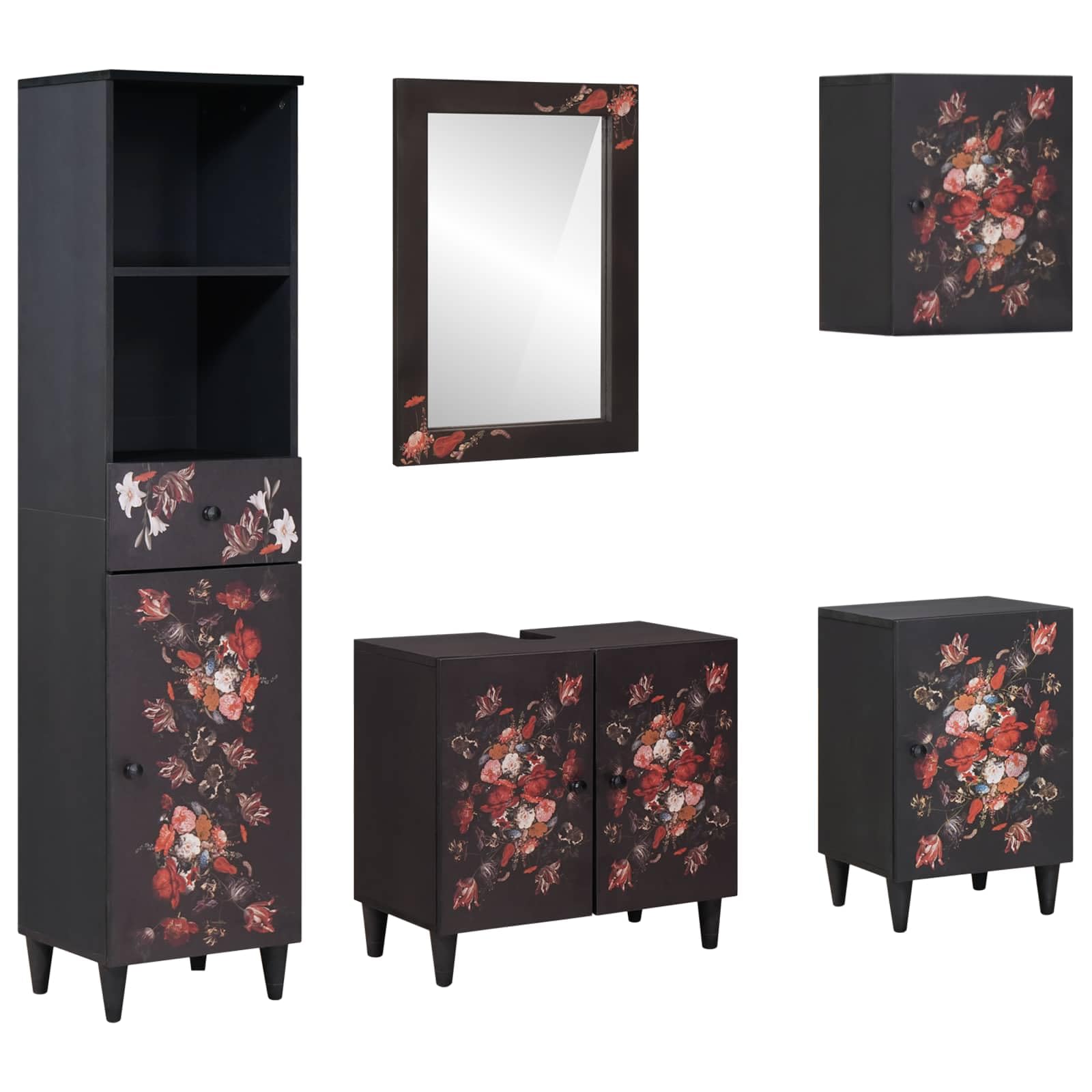 Juego de muebles de baño (5 unidades, 62 x 33 x 58 cm)