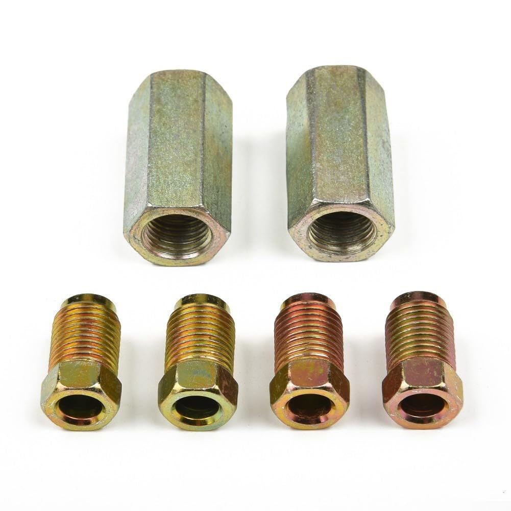 Lot de connecteurs de tuyau de frein 2 voies femelles avec 4 écrous mâles pour pas de 10 mm x 1 mm, compatible avec tuyau de frein 3/16