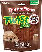 Vista 12 de DreamBone Palitos retorcidos masticables, premia a tu perro con un masticable hecho con pollo real y verduras
