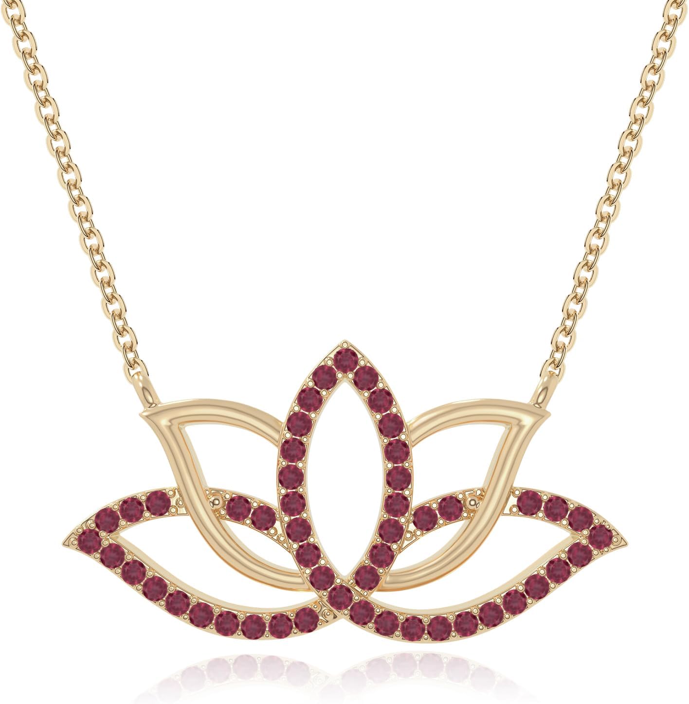 Natural Gemstone Lotus Flower Pendant Necklaces for Women in Silver/18K Yellow/Rose Gold Vermeil, Birthstone Jewelry Gifts for Her Birthday, Anniversary, Christmas, Mothers Day, Graduation,Valentines