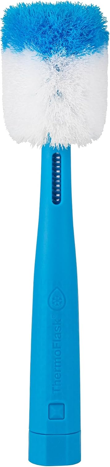 ThermoFlask 2-in-1 Bottle Cleaning Brush - Durable Bottle Accessory - Long Handle - Includes Straw Brush - Lightweight with Easy-Grip Handle - Blue