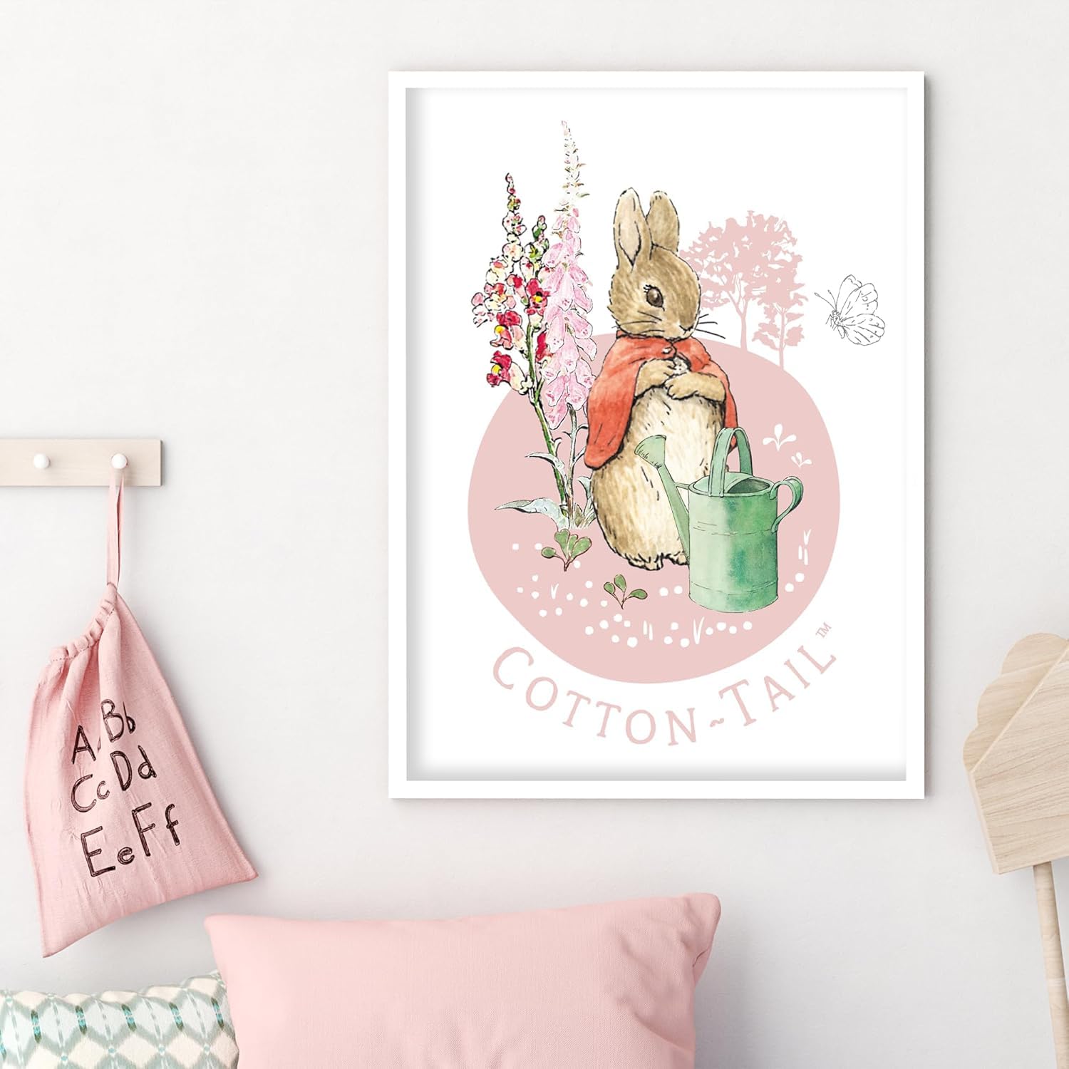 Themed Peter Rabbit Print - Cotton Tail Garden Circle Nursery Wall Art (A3-29.7cm x 42cm)