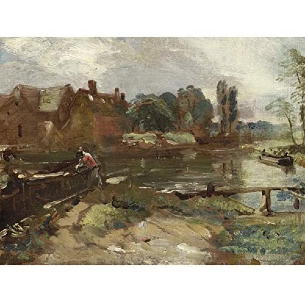 Artery8 John Constable Flatford Mill From The Lock Painting Unframed Wall Art Print Poster Home Decor Premium