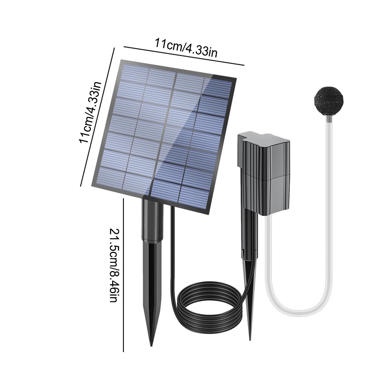 Aeratore per laghetto – Pompa ad aria solare, ossigenatore silenzioso per laghetto, gorgogliatore per acquario, aeratore per acquario, per acquari da giardino,