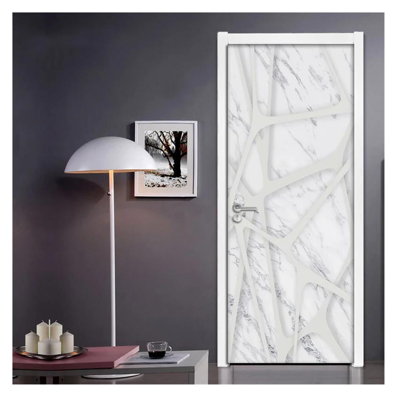 Papier peint auto-adhésif de porte 3D imperméable, sticker mural intérieur PVC 77x200cm