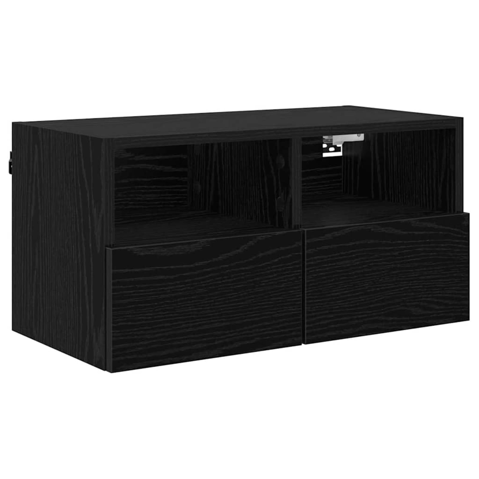Gecheer TV-Wandschrank Schwarz Eichen-Optik 60 x 30 x 30 cm, Fernsehschrank Fernsehtisch Wohnwand Set für Wohnzimmer Home-Cinema Gamerzimmer882926