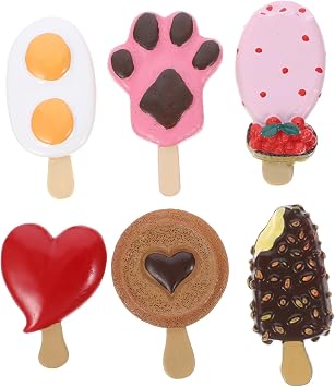 VILLCASE 6pcs Ice Cream Shape Fridge Magnets Decorative Locker Magnets for Refrigerator Office Magnetic Decorations Cute Resin Craft Kitchen Accessories