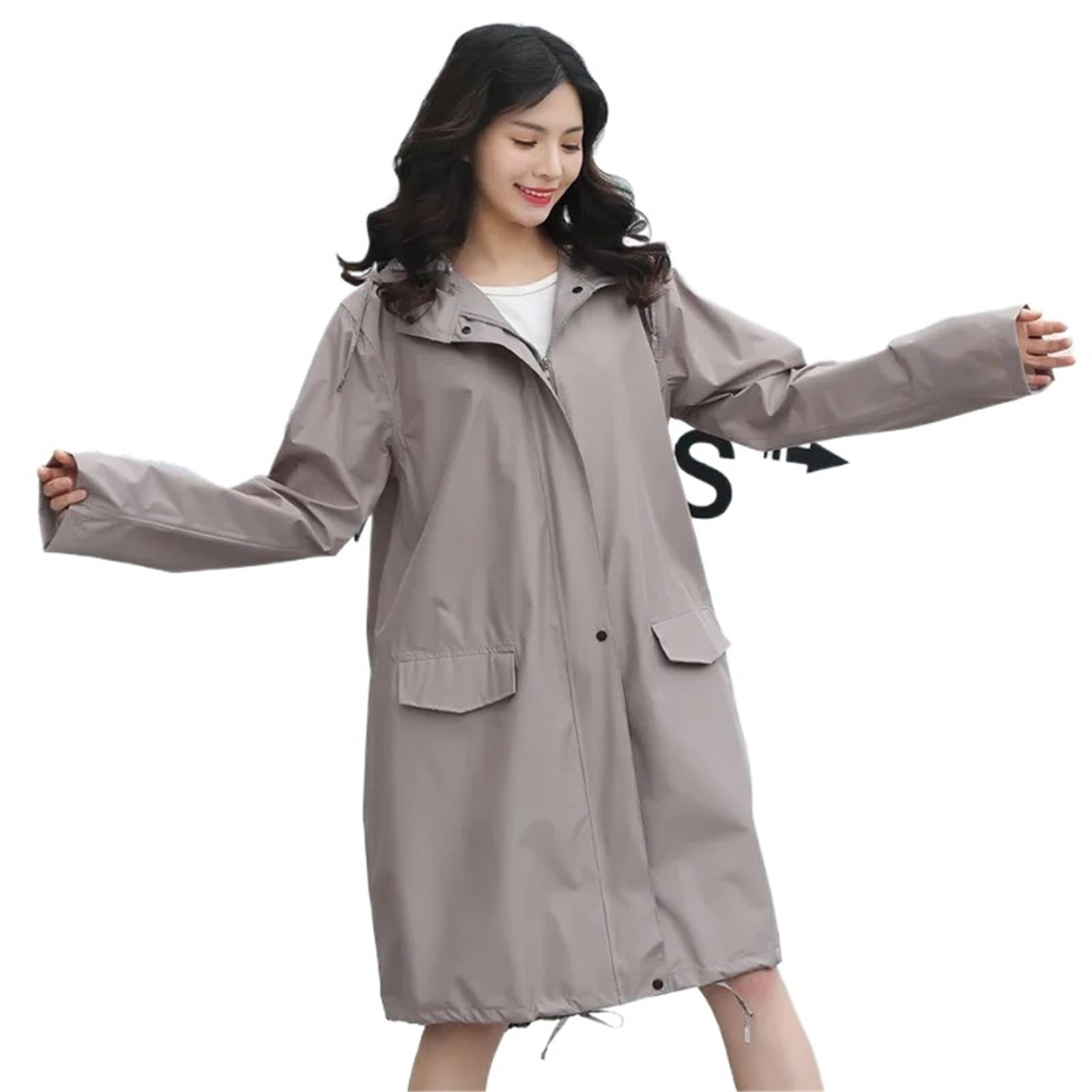 Impermeabile Impermeabile Lungo da Donna e Uomo, Traspirante, Portatile, Idrorepellente, Poncho Antipioggia
